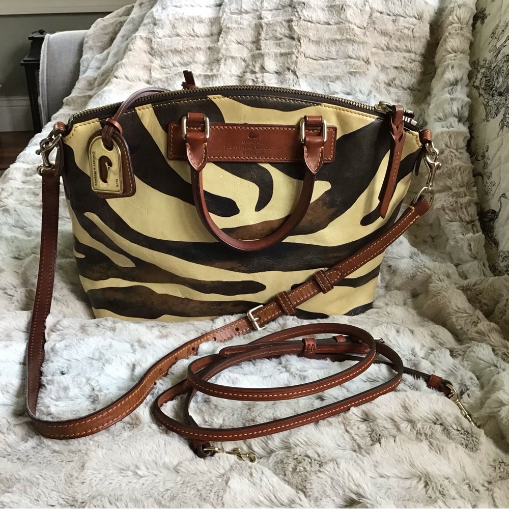 Dooney & Bourke Zebra Print Satchel - Brown and Tan